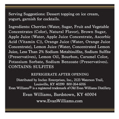 Evan Williams Bourbon Black Cherries closeup highlights glossy fruit ideal for premium cocktail accents.