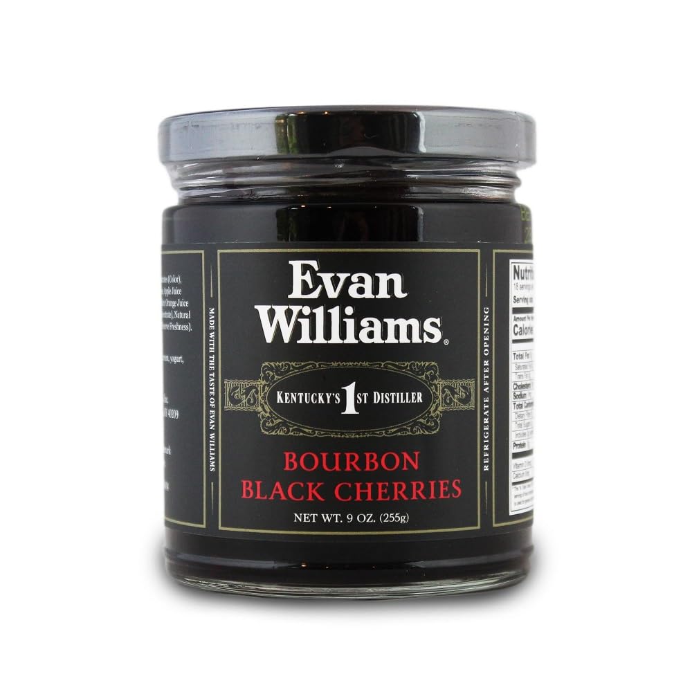 Evan Williams Bourbon Black Cherries dessert-topping adds subtle sweetness to desserts and pastries.