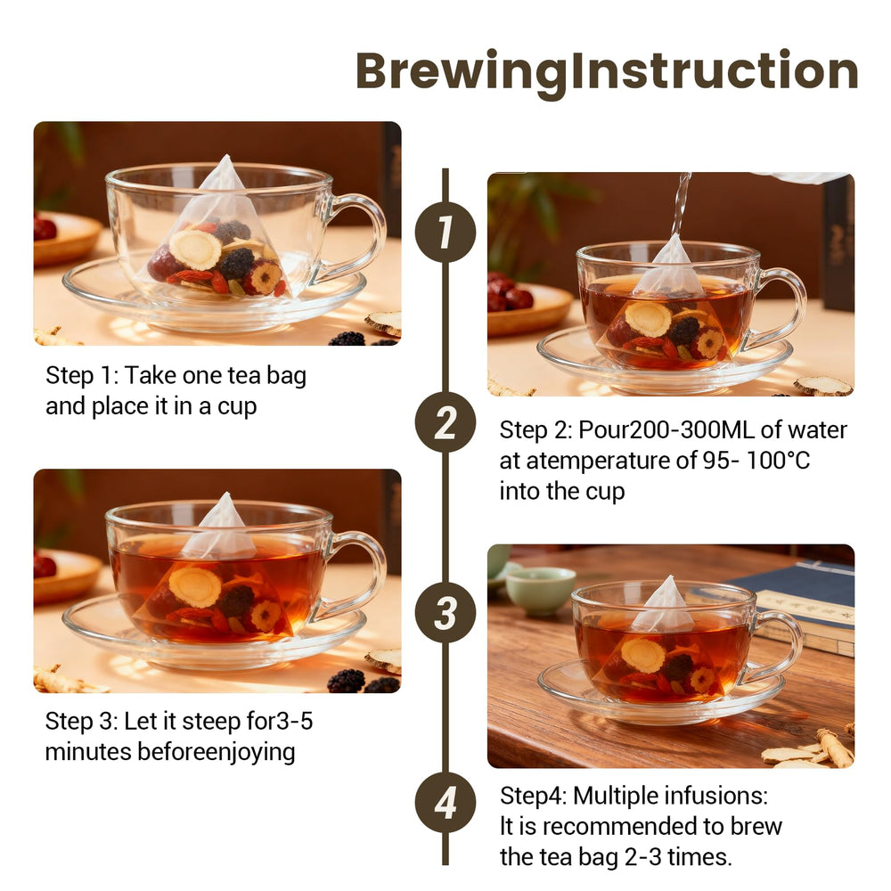 EverEra five ingredient herbal tea with dried herbs for depth of flavor.