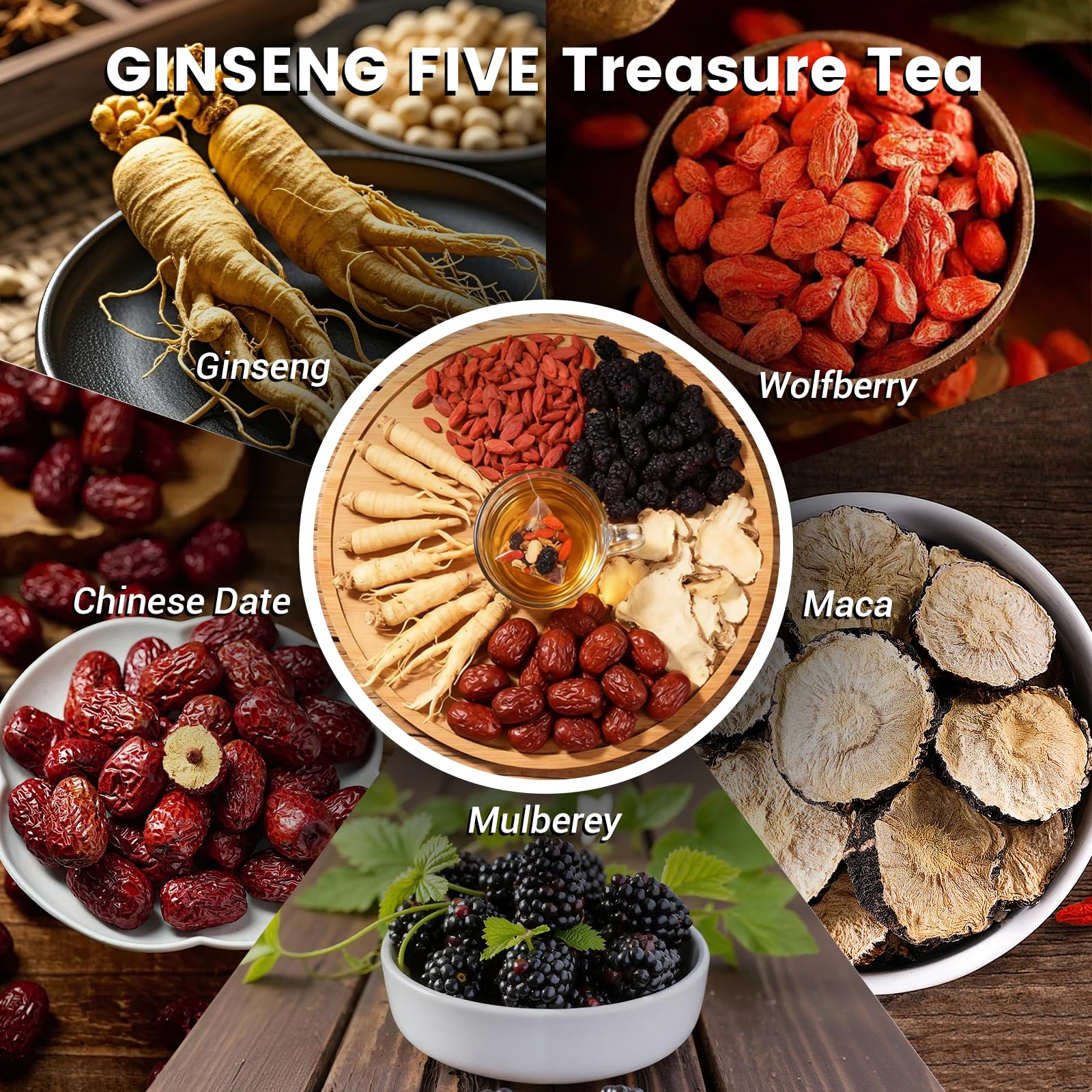 EverEra Ginseng Five Treasures tea cup brew with rich aroma and smooth flavor.