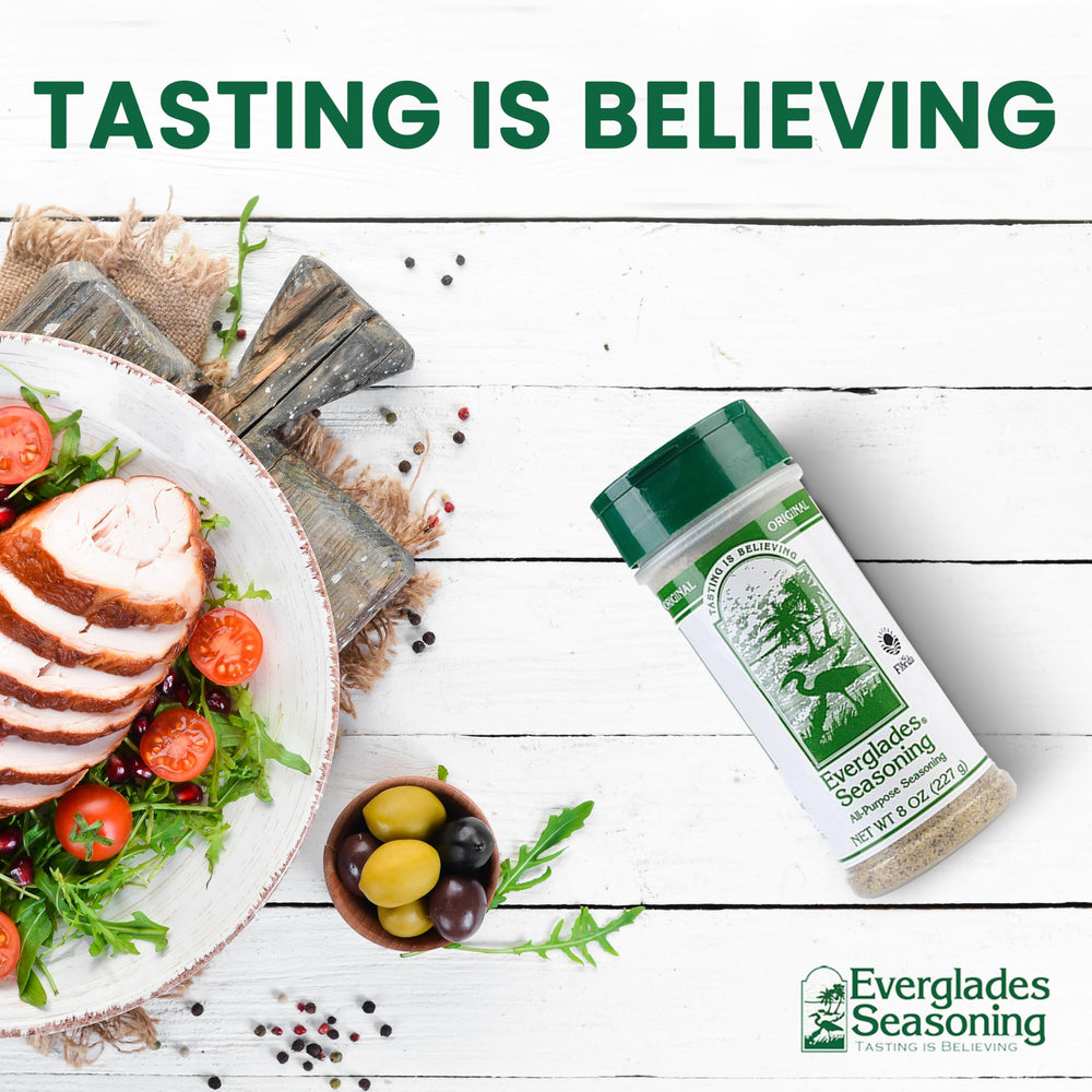 Everglades All-Purpose Seasoning pantry shelf keeps flavor within easy reach.
