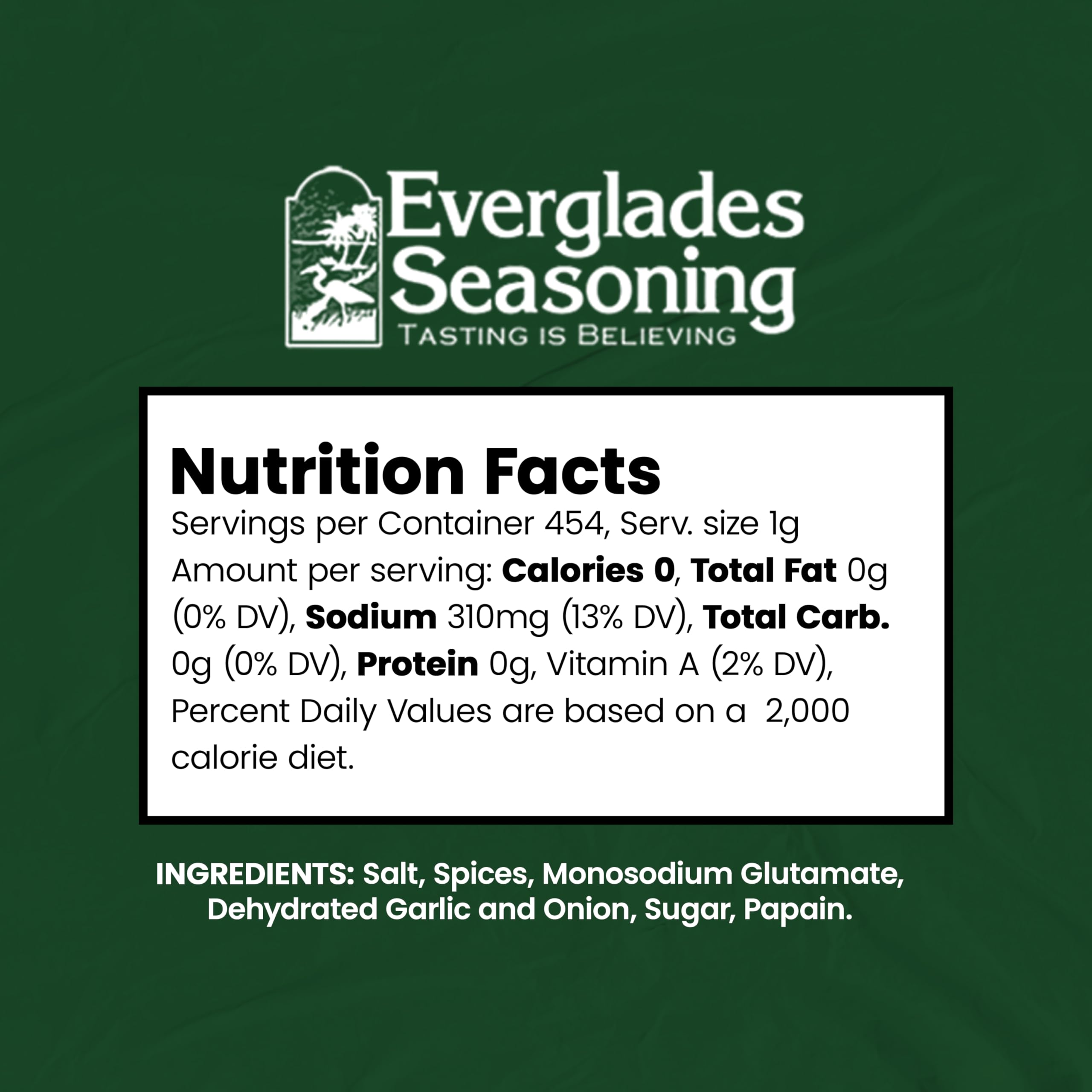 Everglades All Purpose Seasoning at table with vegetables offers savory upgrade.