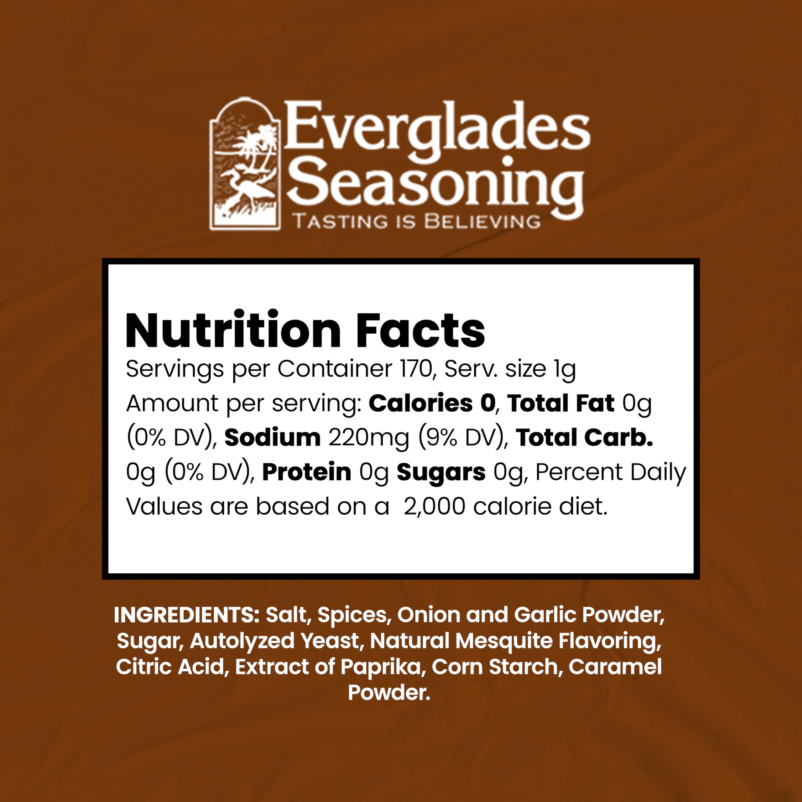 Everglades Cactus Dust BBQ Seasoning packaging display ready for pantry storage.