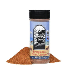 Everglades Fish & Chicken Seasoning bottle pour boosts crispy fried seafood flavor