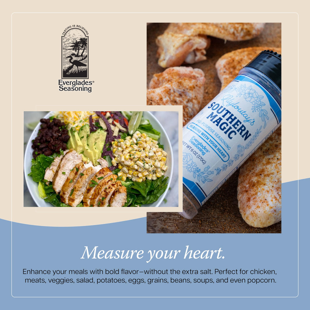 Steak seasoned with Everglades Lily Lou Tay's Southern Magic for bold flavor.