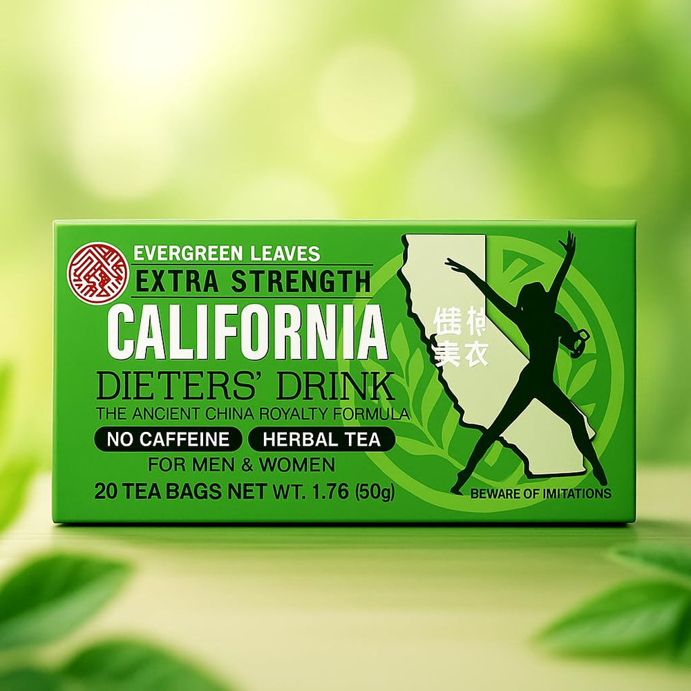 Hot cup of Evergreen Leaves California Dieter Tea delivers a comforting, caffeine-free herbal moment.