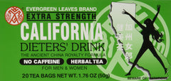 Evergreen Leaves California Dieters' Tea bottle for convenient daily balance support.