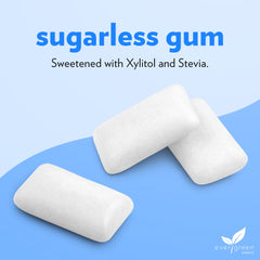 Evergreen Sweets gum pieces close-up highlights mint flavor