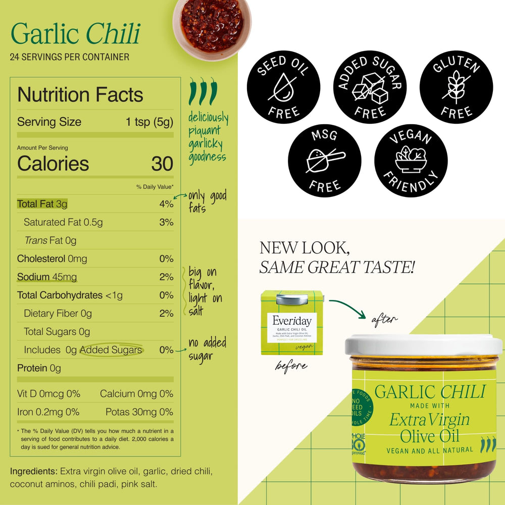 Everiday Garlic Chili Oil dipping plate elevates veggie dipping with bold flavor