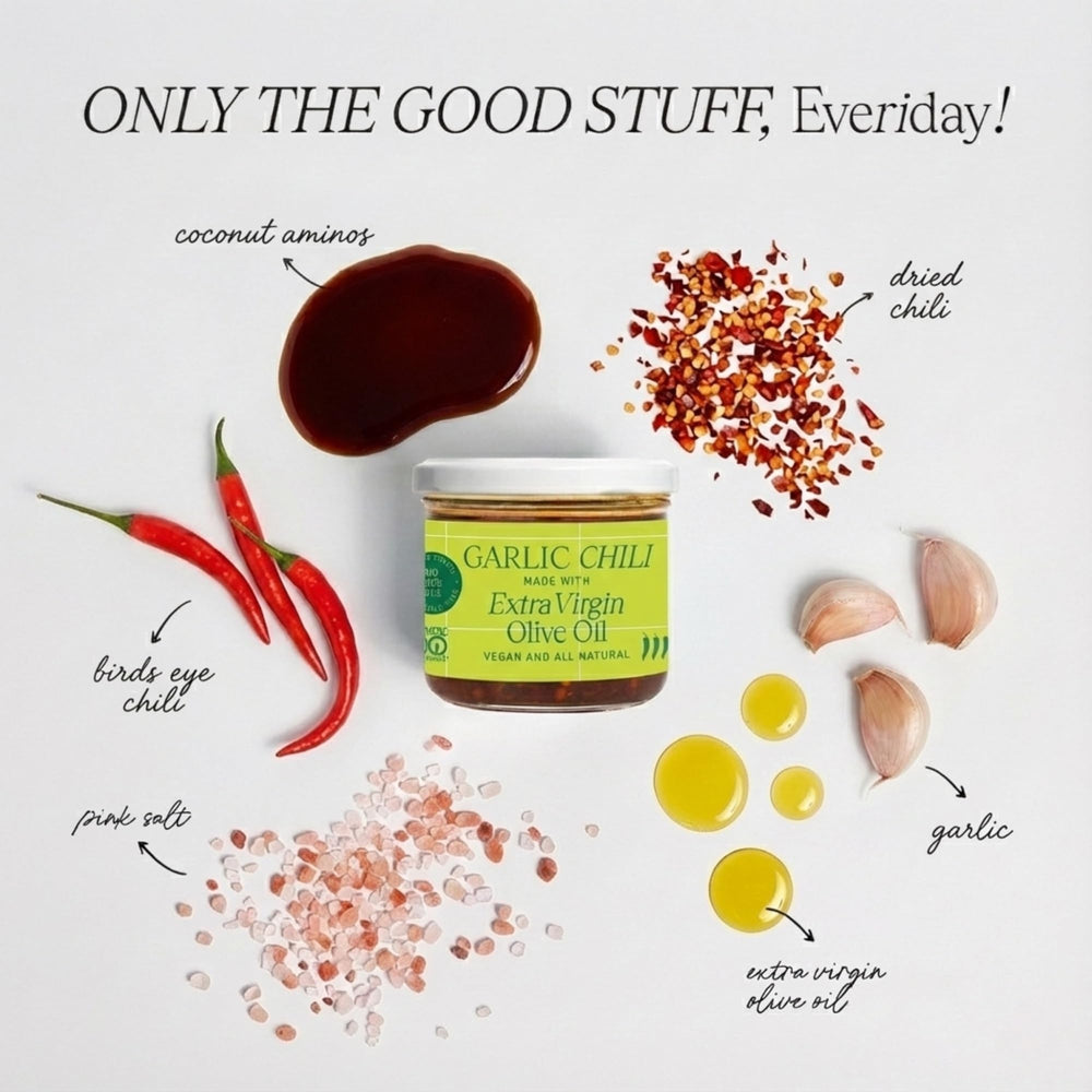 Everiday Garlic Chili Oil marinade for proteins enhances flavor