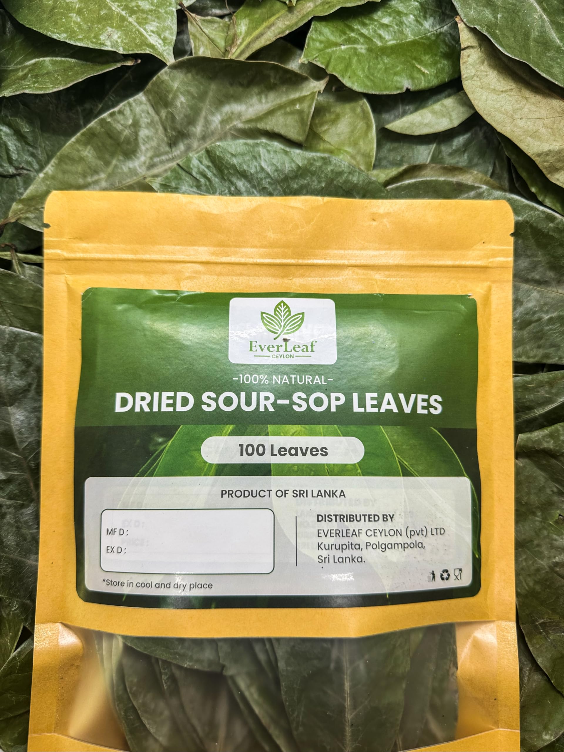 EverLeaf Ceylon packaging with natural branding emphasizes organic sourcing.