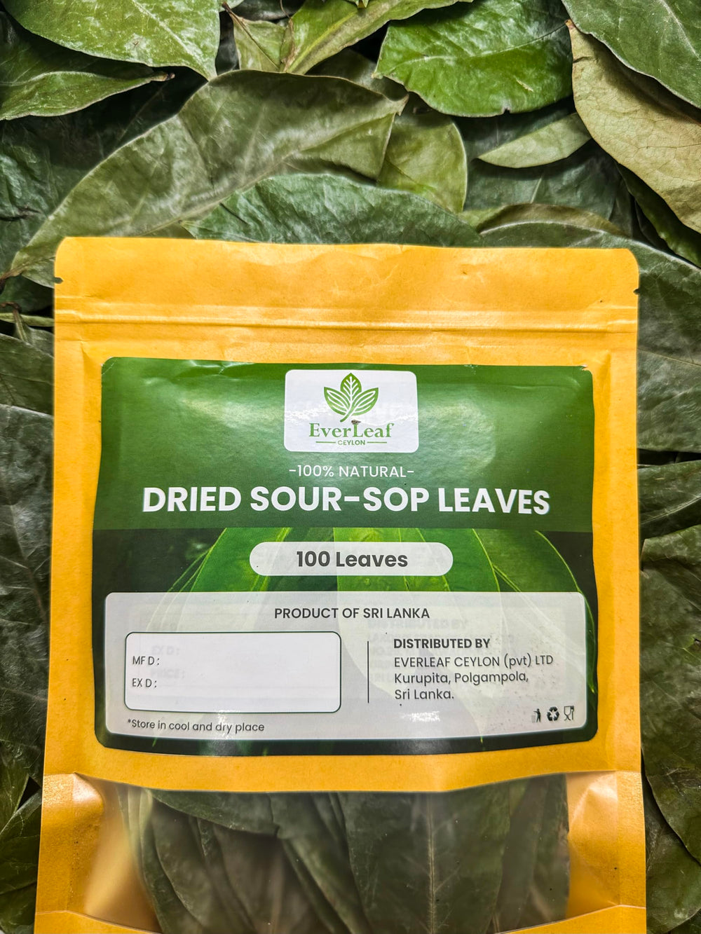 EverLeaf Ceylon packaging with natural branding emphasizes organic sourcing.