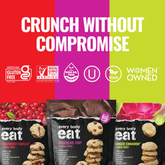 Clean-label ingredients badge on pack signals recognizable, wholesome snacking.