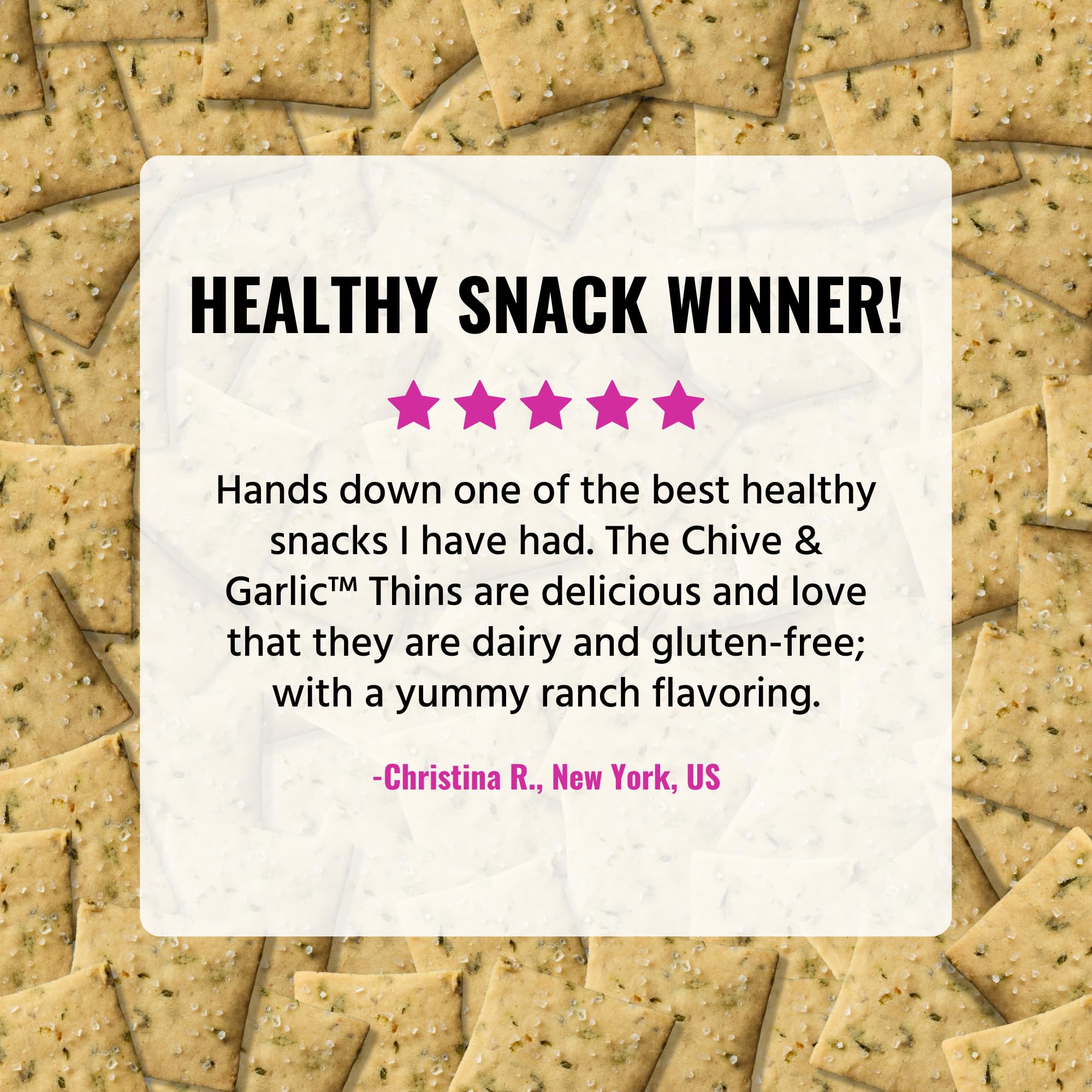 Every Body Eat Snack Cracker Thins, dairy-free, ideal vegan snack option.