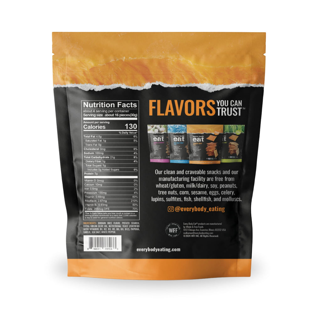 Every Body Eat Snack Cracker Thins close-up shows crisp, satisfying texture