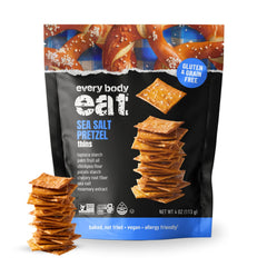 Every Body Eat Snack Pretzel Thins gluten-free pack delivers a crisp lunchbox crunch.