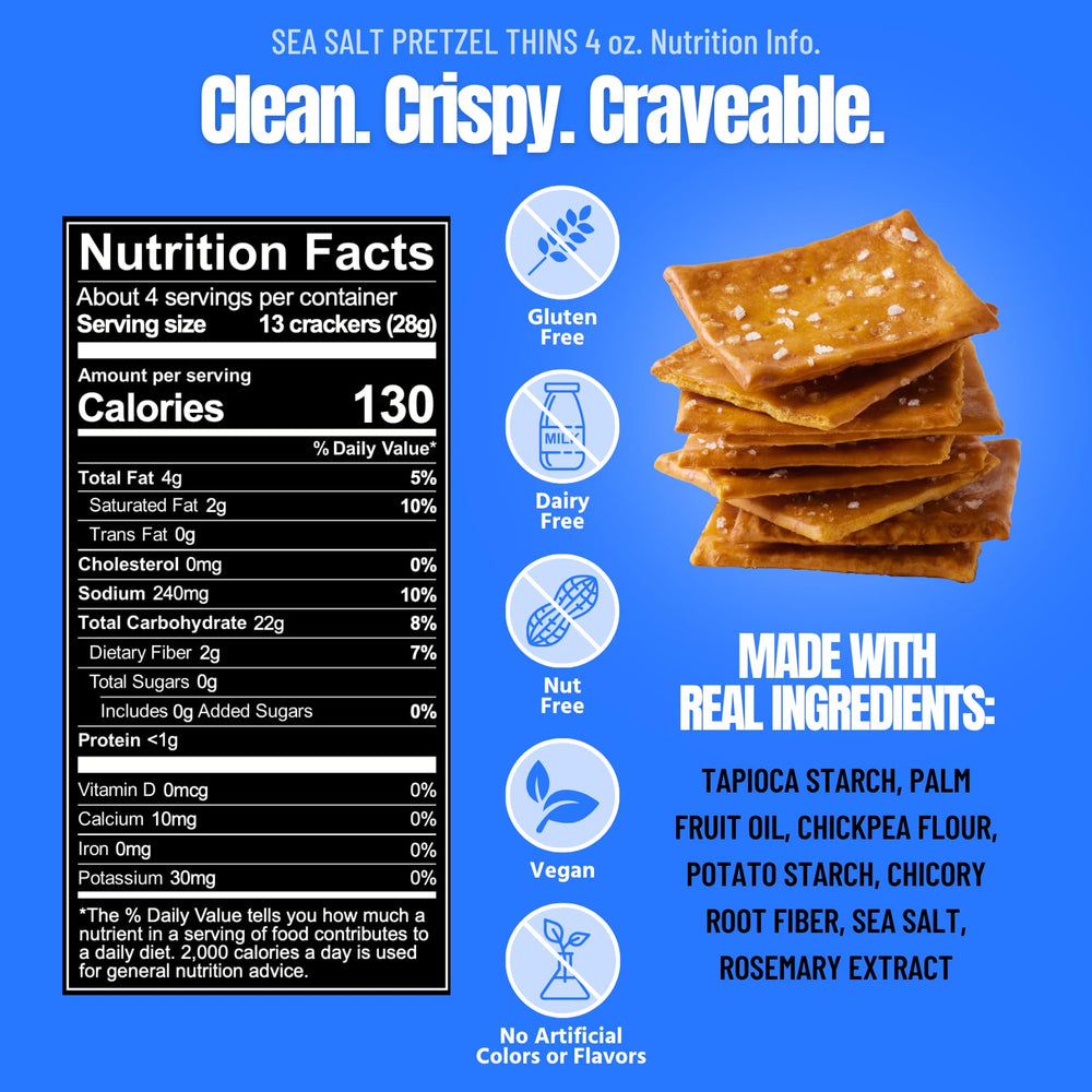 Every Body Eat Snack Thins gluten-free ingredients close-up highlighting clean sourcing.