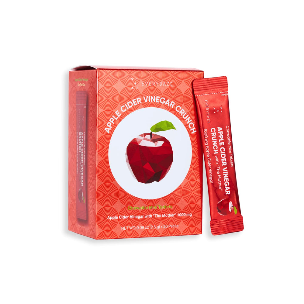 EVERYDAZE Apple Cider Vinegar Crunch Pack shows portable sticks for daily balance.