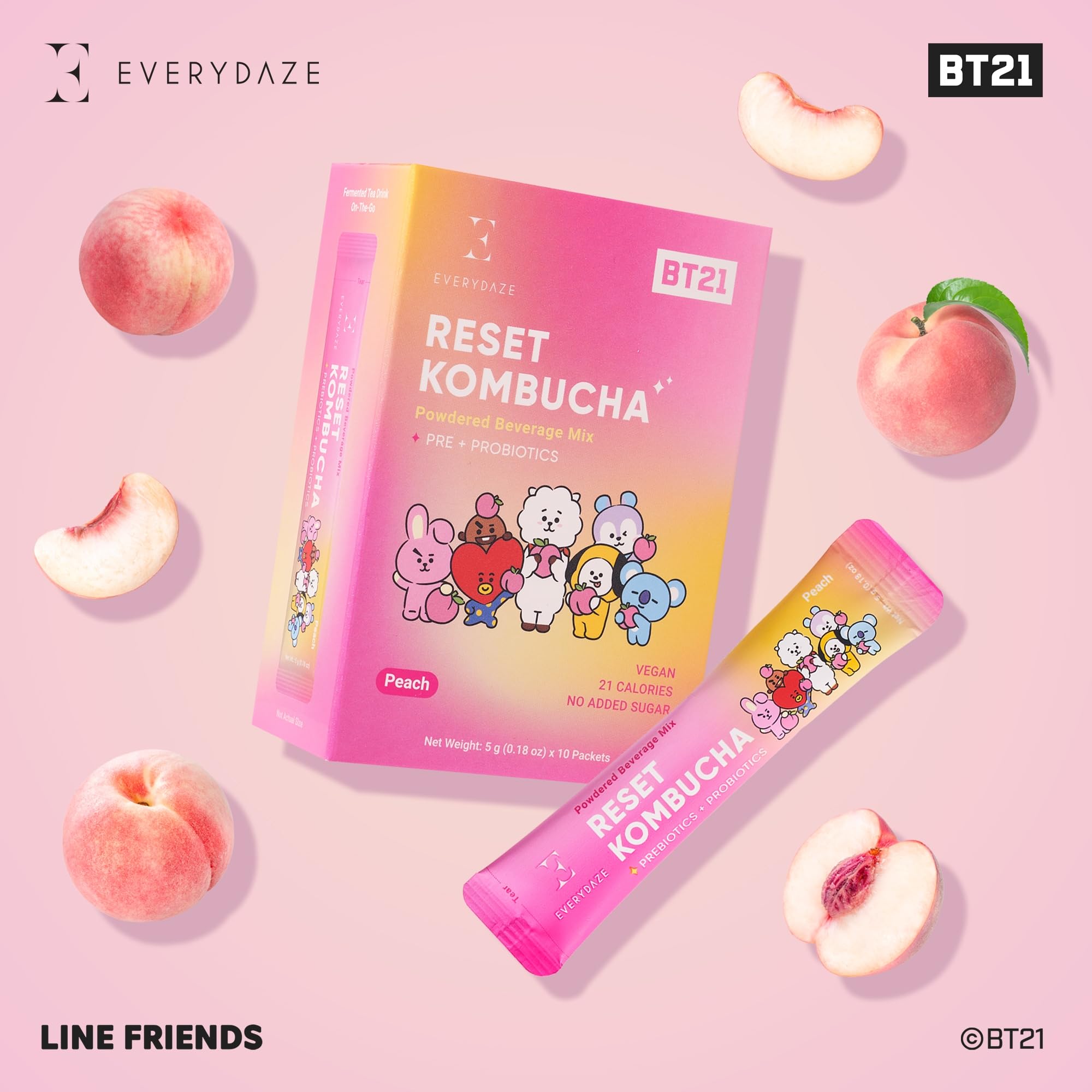 Everydaze BT21 Reset travel pack stick for on‑the‑go probiotic refreshment.
