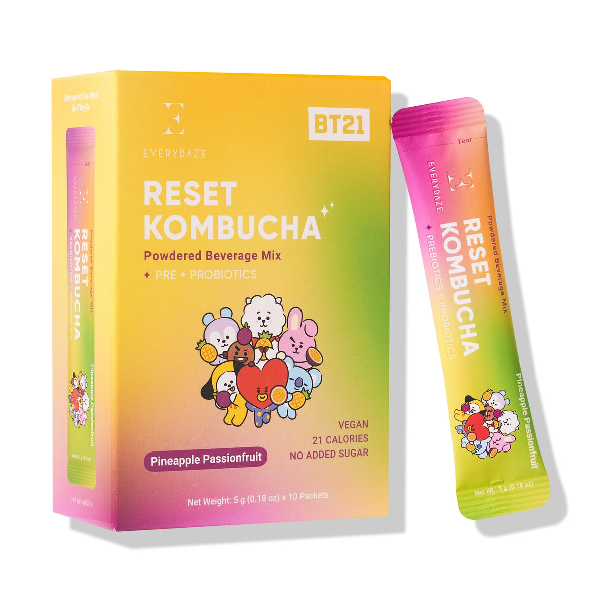 Everydaze BT21 Reset pineapple passion fruit stick ready to mix for a refreshing drink