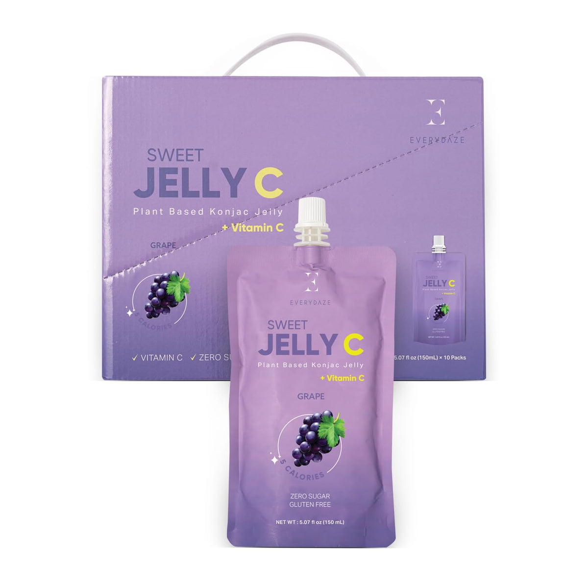 Everydaze Sweet Jelly C grape pouch ready-to-eat vegan snack on the go.