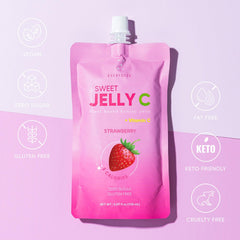 EVERYDAZE Sweet Jelly C Konjac packaging display highlights vegan, gluten-free benefits.