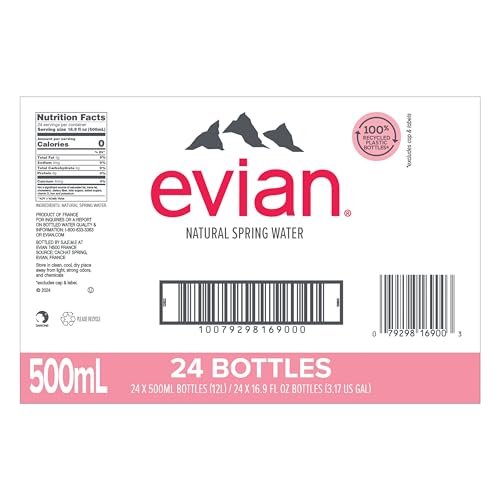 evian bottle 500ml front view showcasing portable hydration