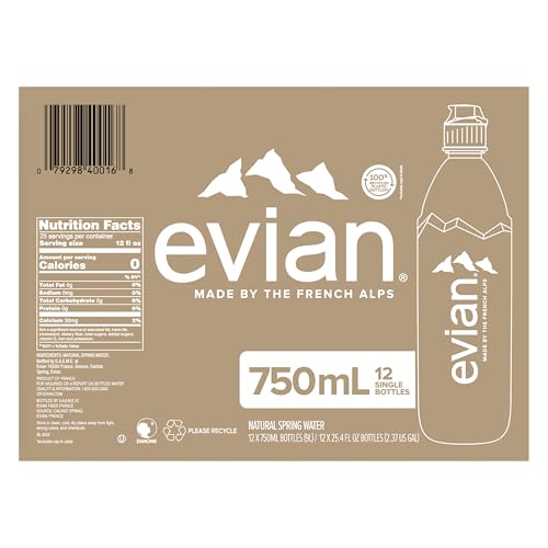 evian bottle poured into a glass showing a clean, refreshing taste