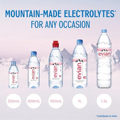 evian 1 L bottle pour demonstrates convenient on-the-go hydration after sport
