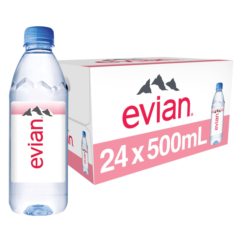 evian pack 24 500ml bottles for convenient in-home hydration