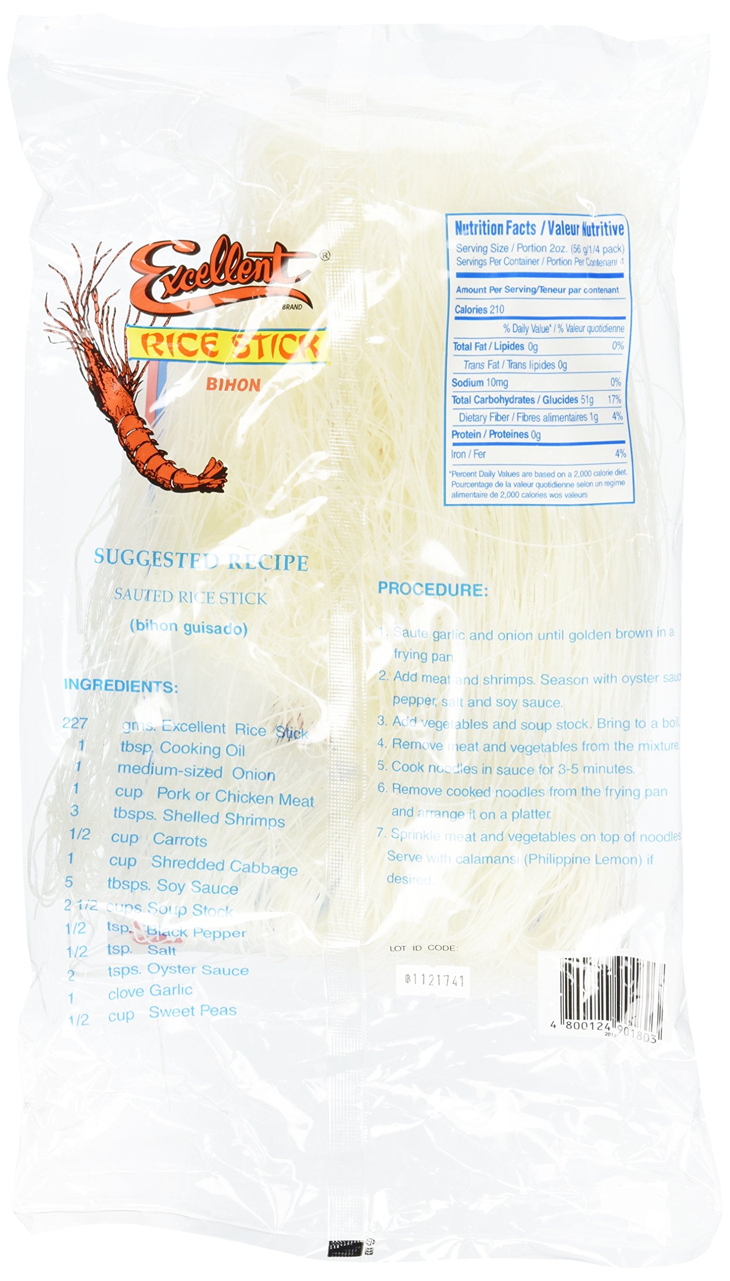 Excellent Rice Stick Bihon Noodles uncooked tangles ready to soak.