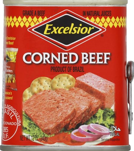 EXCELSIOR corned beef slices on biscuits for a savory snack.
