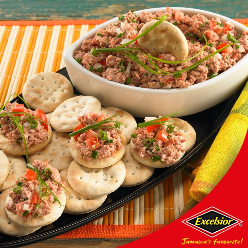 EXCELSIOR Water Crackers paired with Jamaican flavors like solomon gundy.