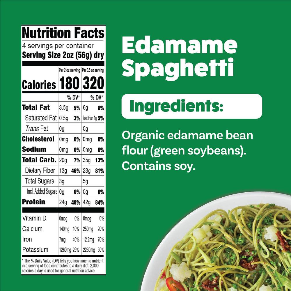 Explore Cuisine Edamame Spaghetti in a serving bowl, ready for dinner