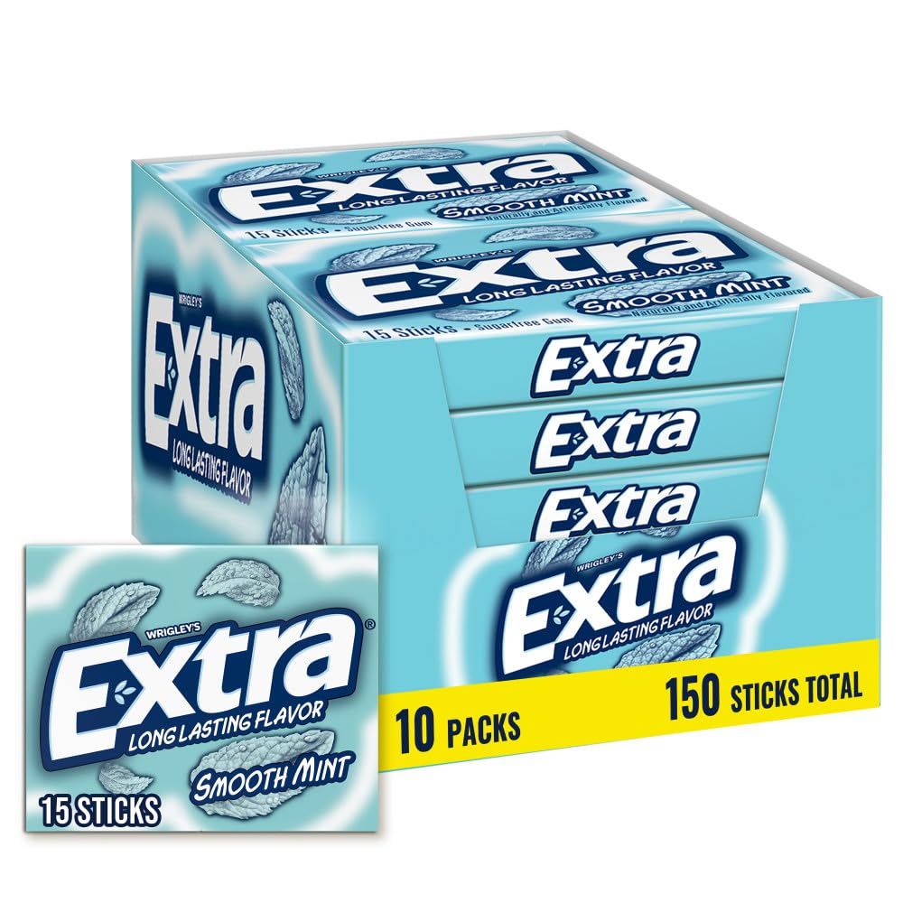 Extra Gum Smooth Mint bulk box front view for on-the-go fresh breath