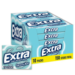 Extra Gum Smooth Mint bulk box front view for on-the-go fresh breath
