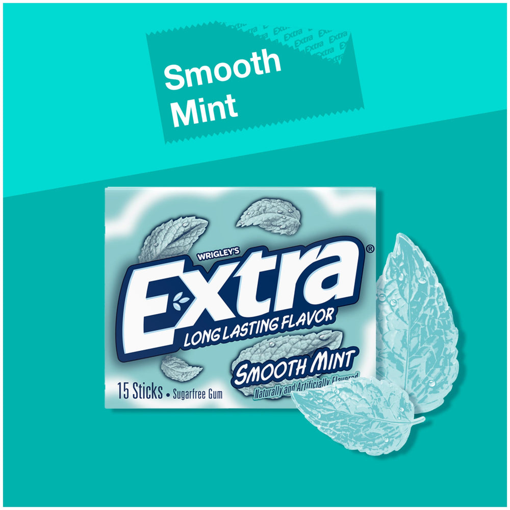 Extra Gum Smooth Mint ten-pack display highlighting portable mint flavor
