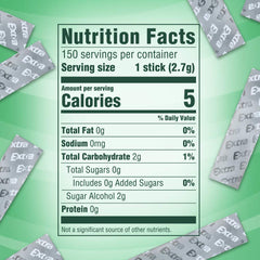 Close-up of Extra spearmint 15-piece packs showing convenient, individually wrapped sticks.