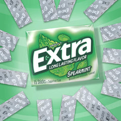 Extra spearmint pack sits on a desk for study or work breath refresh.