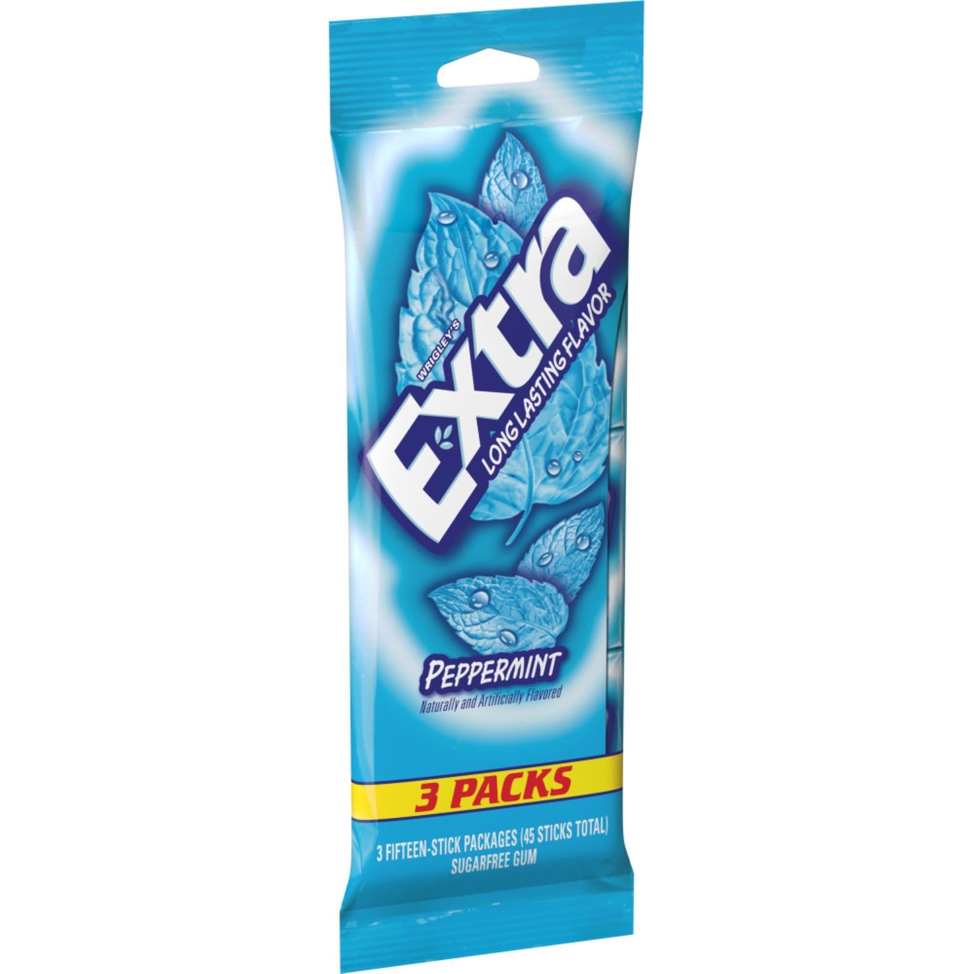 EXTRA Peppermint sugar-free gum back-to-school pack keeps breath fresh for class