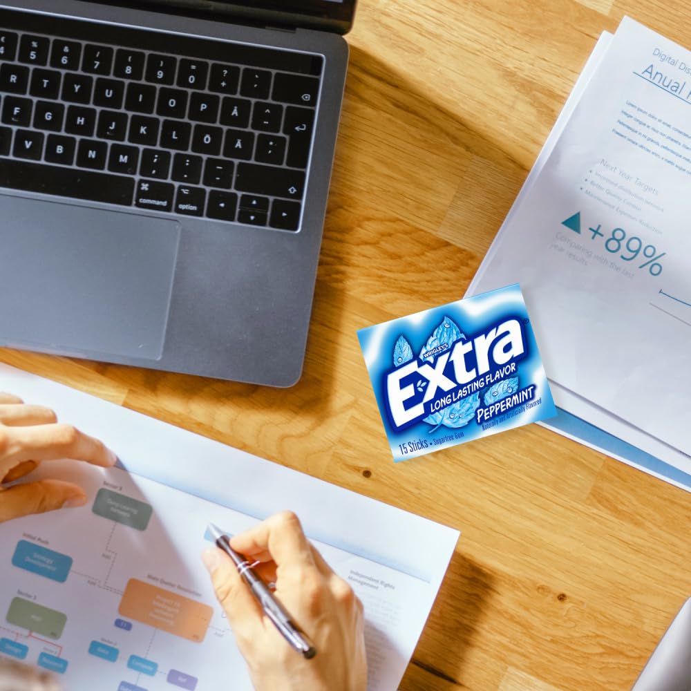 EXTRA Peppermint sugar-free gum provides fresh breath for daily routines