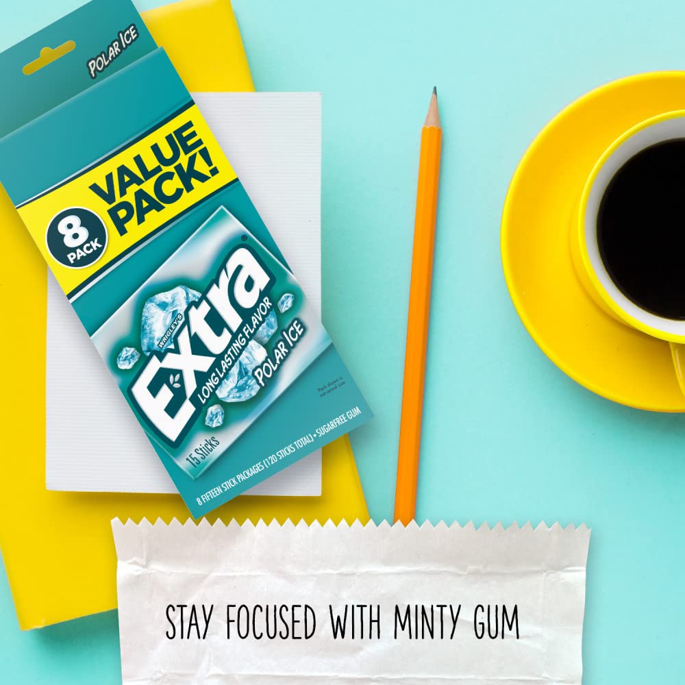 Extra Polar Ice gum packaging carton keeps your bulk supply organized.
