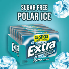 EXTRA Polar Ice gum sticks close-up highlighting refreshing mint flavor