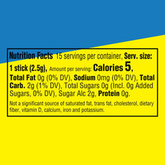 Front view of Extra Sours Blue Raspberry pack showing flavor and branding, sugar-free.