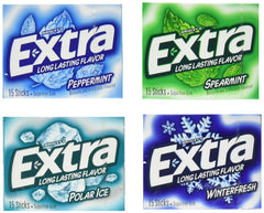 Extra Sugarfree Mint Gum Variety Box on-the-go display with 18 packs for fresh flavor.