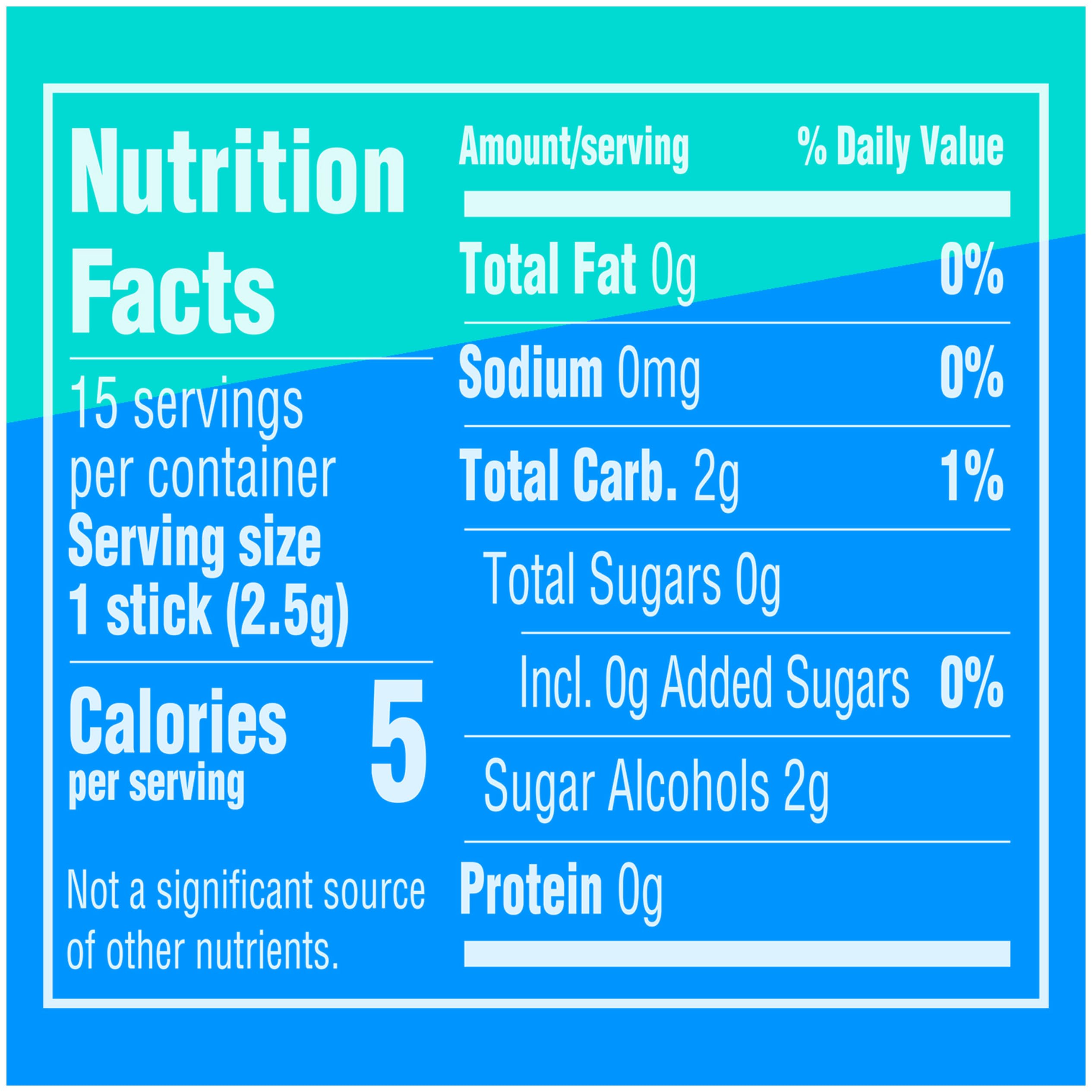 Extra Winterfresh 15-piece pack highlighting sugarfree, long-lasting mint flavor