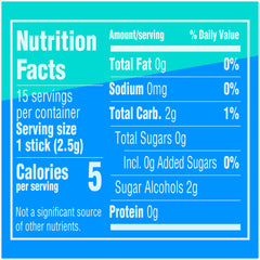 Extra Winterfresh 15-piece pack highlighting sugarfree, long-lasting mint flavor