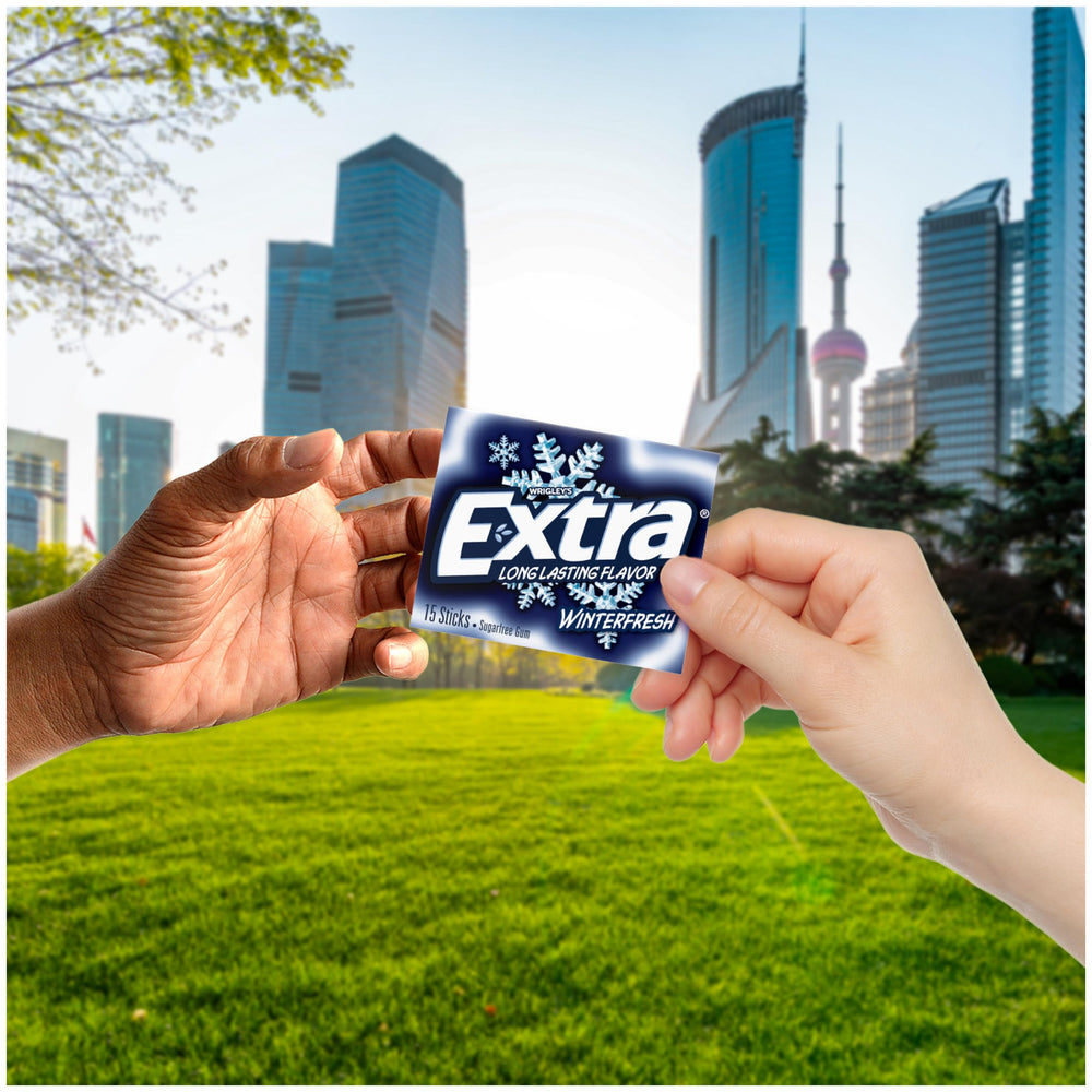Extra Winterfresh gum provides refreshing breath during quick breaks