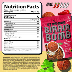 EZ Bombs Birria Bomb ingredients closeup shows premium chilies and herbs for depth