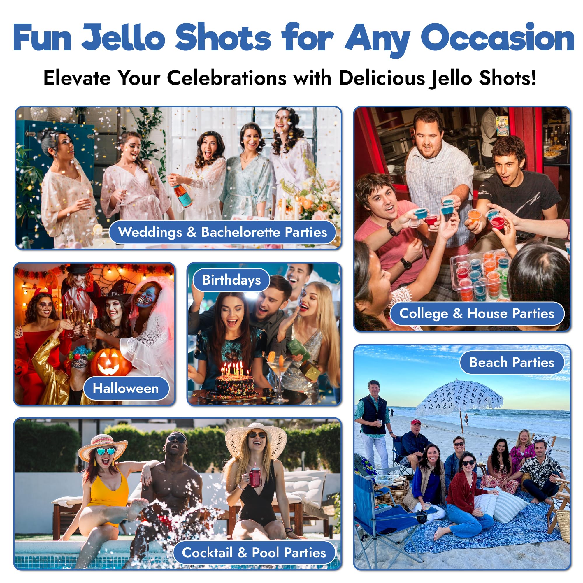 EZ-SQUEEZE Jello shots on table showcase easy entertaining with gluten-free mix.